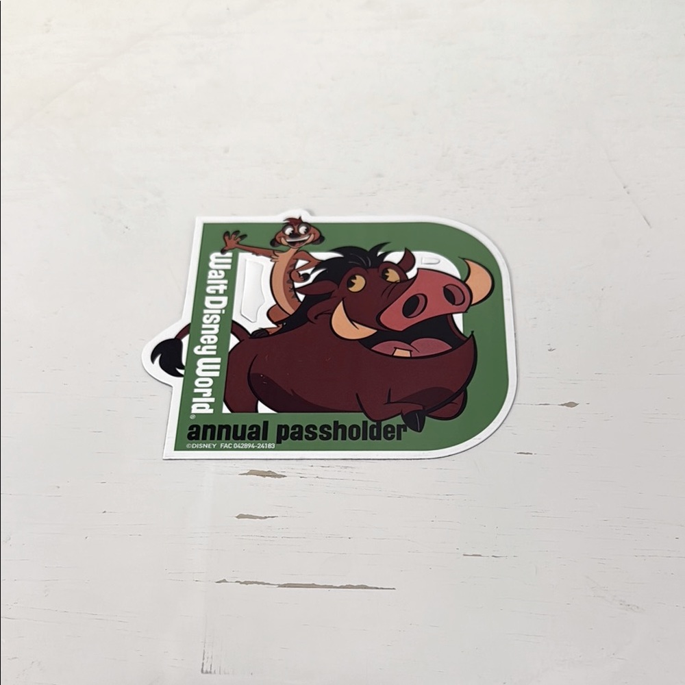 Disney Annual Passholder Timon and Pumbaa Magnet